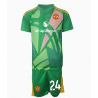 Camisa de Futebol Manchester United Andre Onana #24 Goleiro Equipamento Alternativo Infantil 2024-25 Manga Curta (+ Calças curtas)